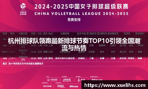 杭州排球队领跑最新排球节奏TOP10引领全国潮流与热情