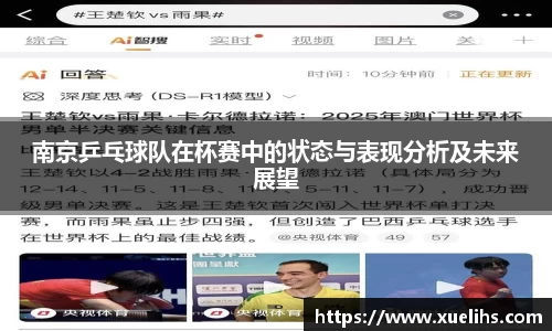 南京乒乓球队在杯赛中的状态与表现分析及未来展望